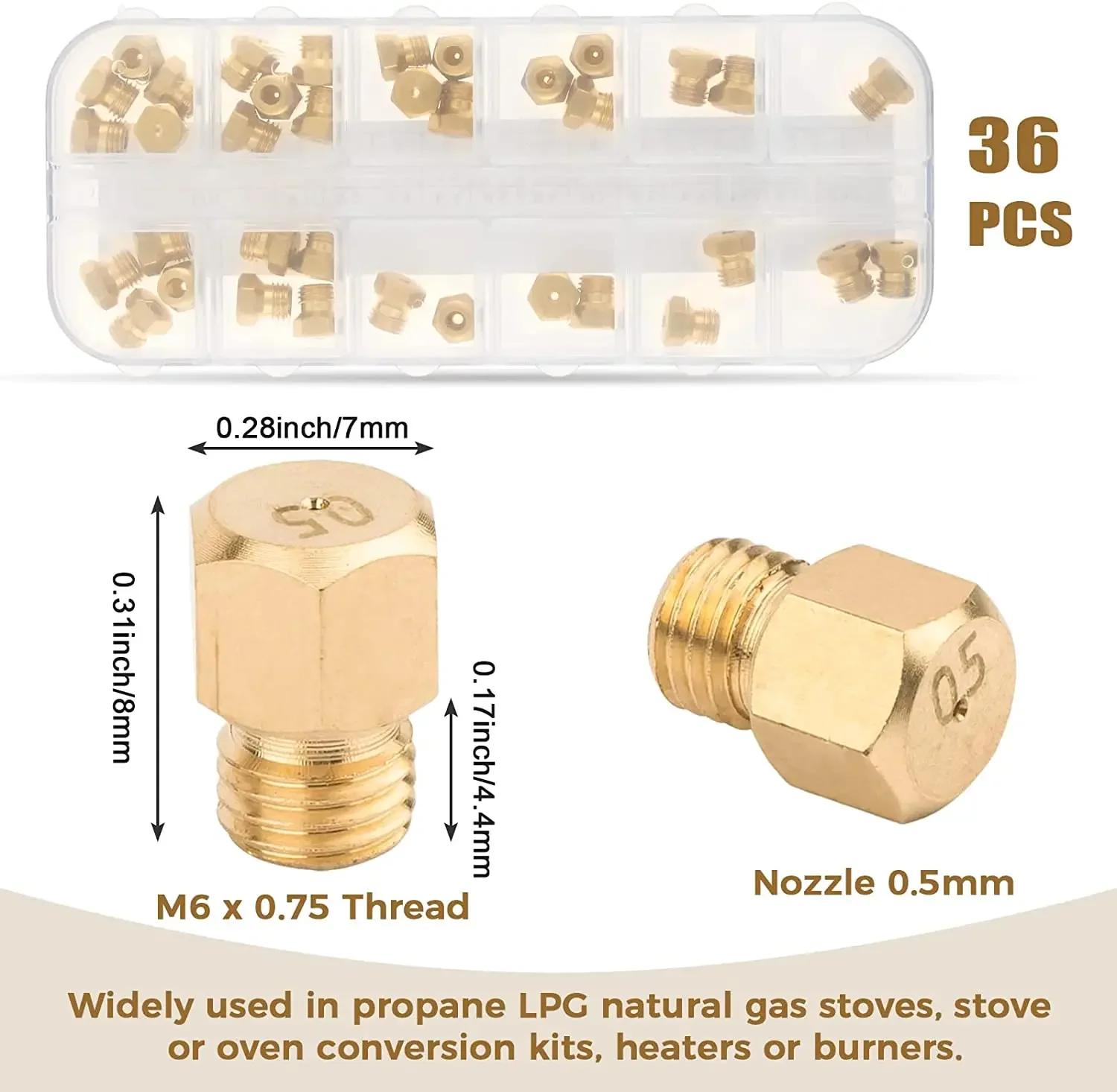 36pcs/1box Solid Brass LP Gas  - Steam Wand Tip ulasan dan harga